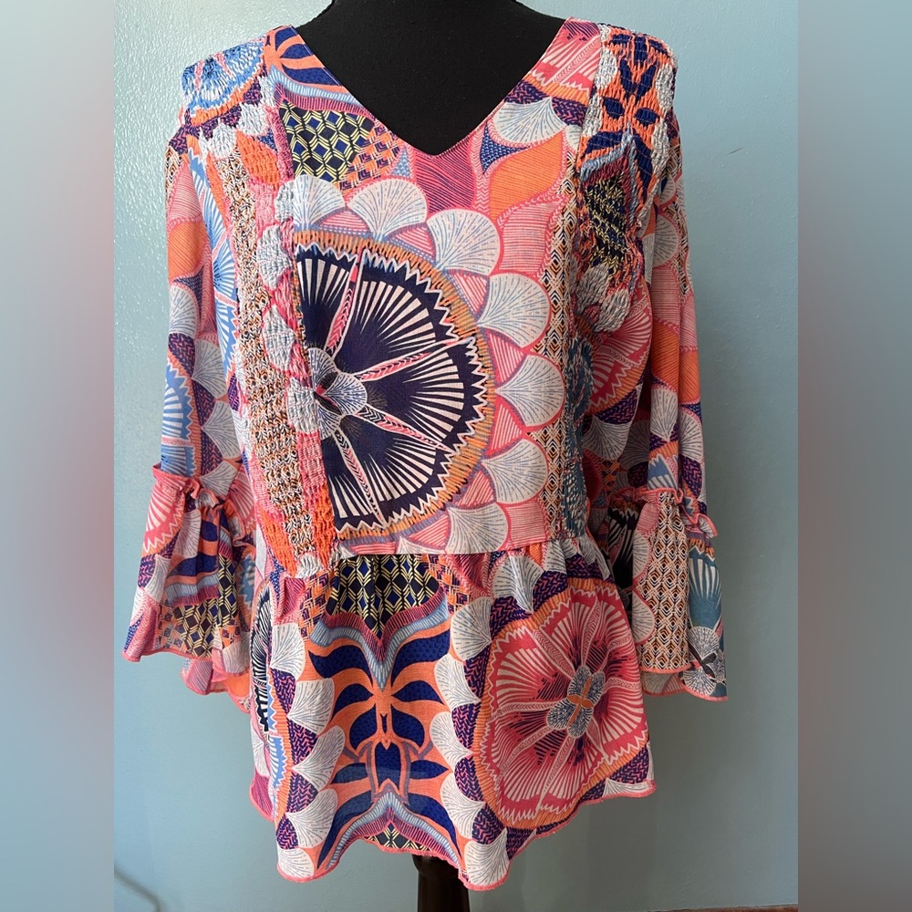 Vintage America Multicolor Floral Blouse